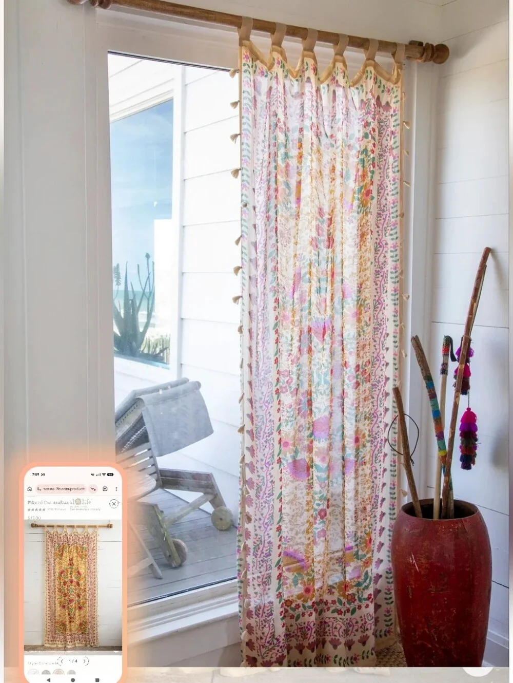 Natural life Printed Curtain panels